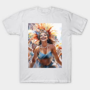 Carnival in Rio de Janeiro Watercolor Pattern T-Shirt